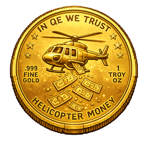 CompareGoldPrices.com - Helicopter Money commemorative gold coin